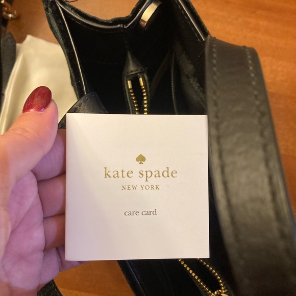 EUC Kate Spade black Thompson Street velvet Sam crossbody purse looks brand new - Picture 14 of 16